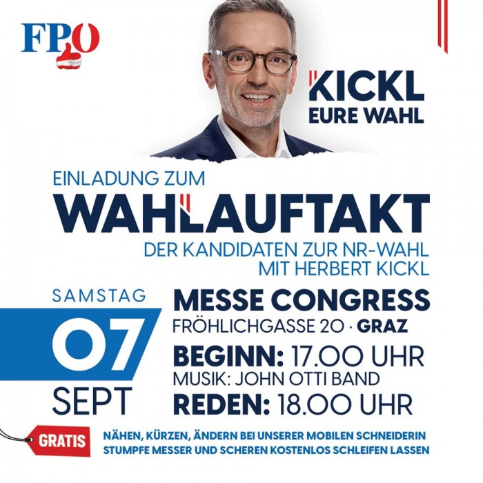 FPÖ-Wahlauftakt mit Herbert Kickl
